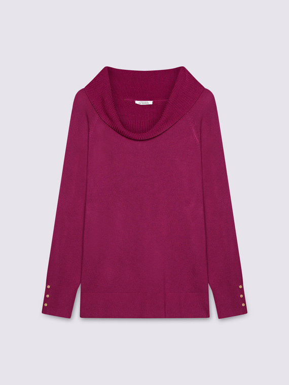 Maglia dolcevita con bottoni sui polsini