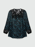 Animal print blouse with lace image number 4