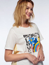 T-shirt stampata in due tessuti image number 2