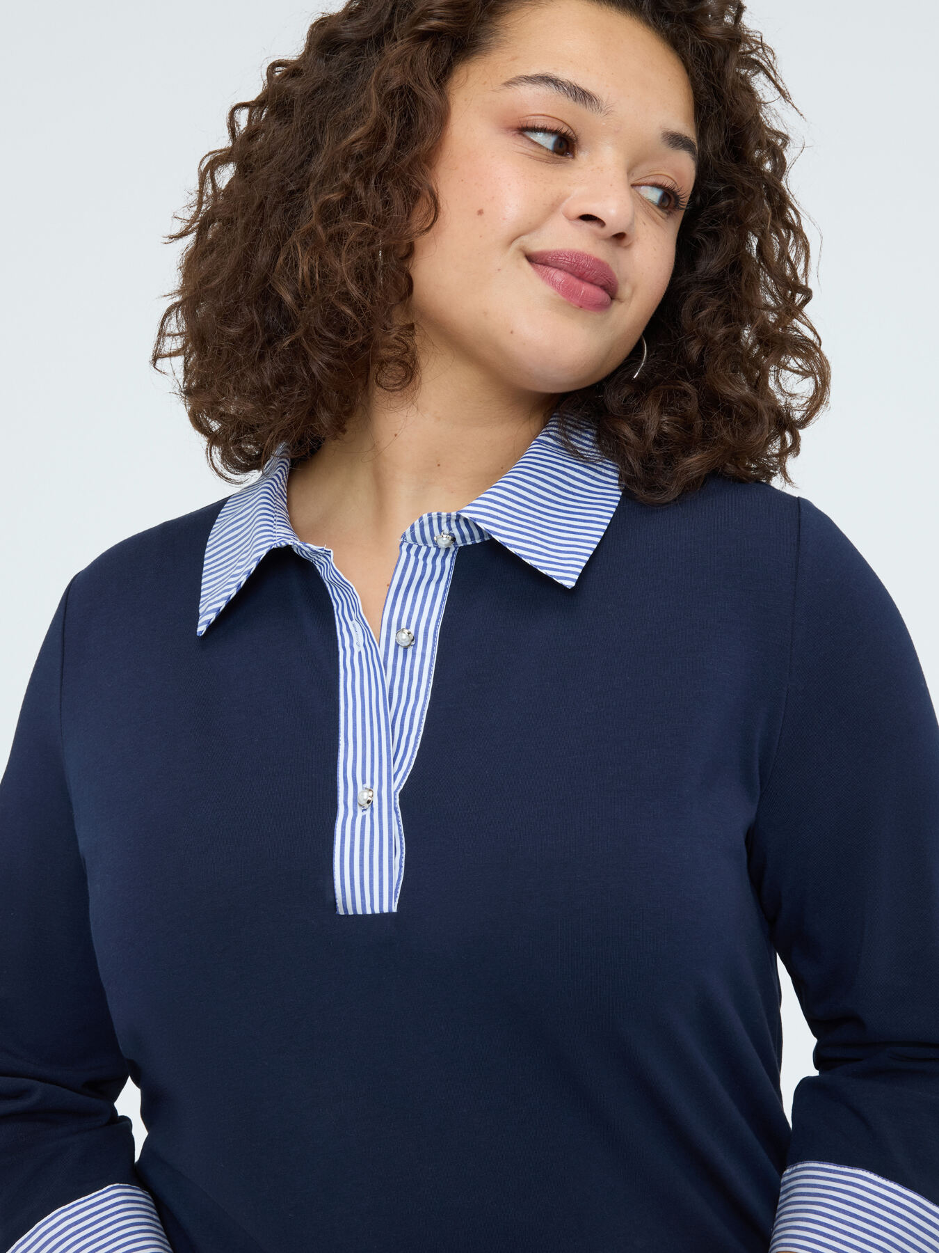 T-shirt bimati&egrave;re avec col polo image number 3