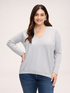 V-neck lurex sweater in viscose blend image number 0