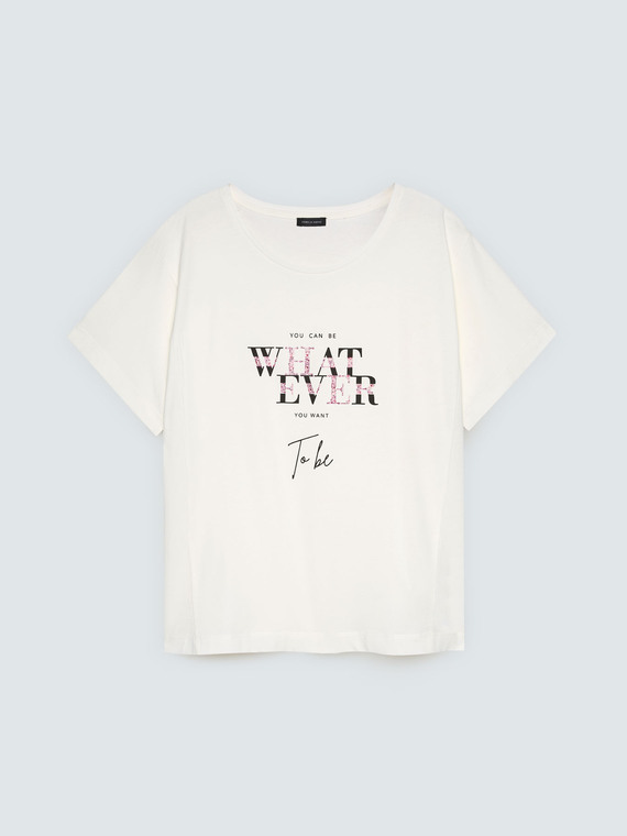 Cotton t-shirt with motivational slogan