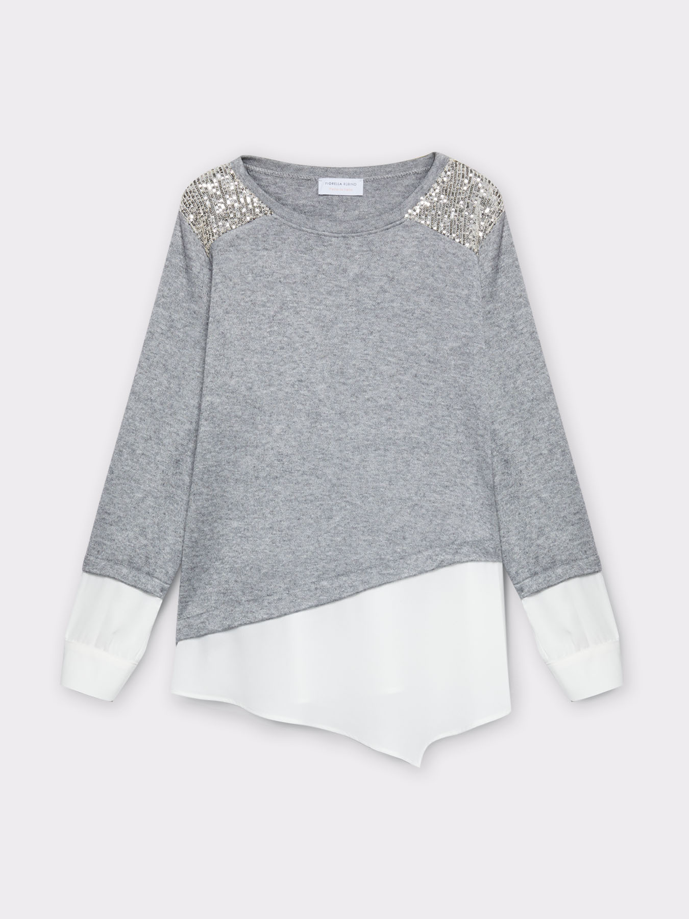T-shirt con paillettes e inserti bianchi image number 3