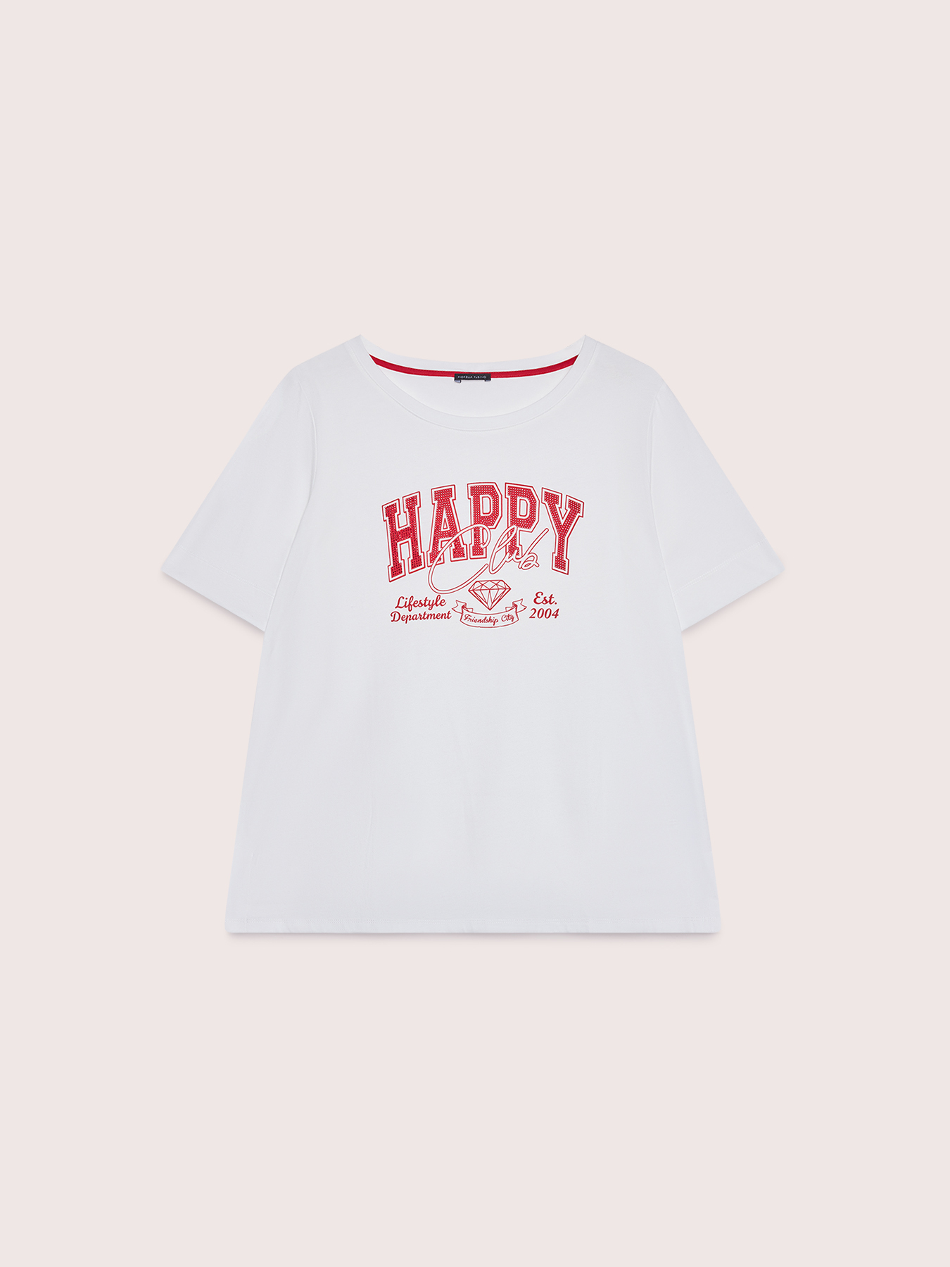 T-shirt Happy! in cotone image number 4