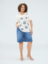 T-shirt en viscose avec imprim&eacute; fleuri et broderie image number 2