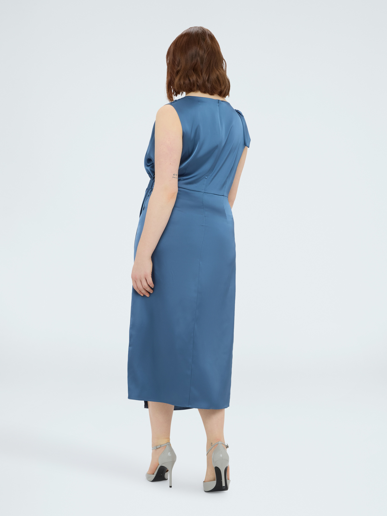 Draped satin dress image number 2