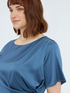 Robe en satin avec drap&eacute; image number 5
