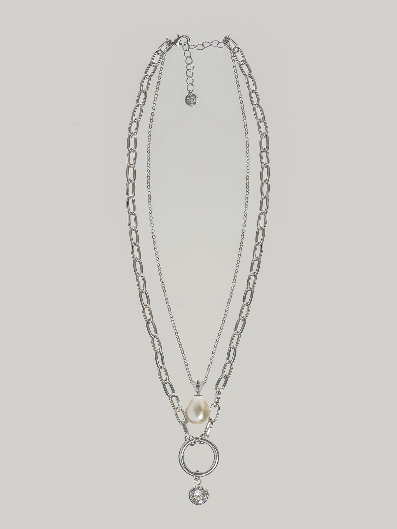 Doppelreihige Kette in Kettenform mit Perlen image number 2