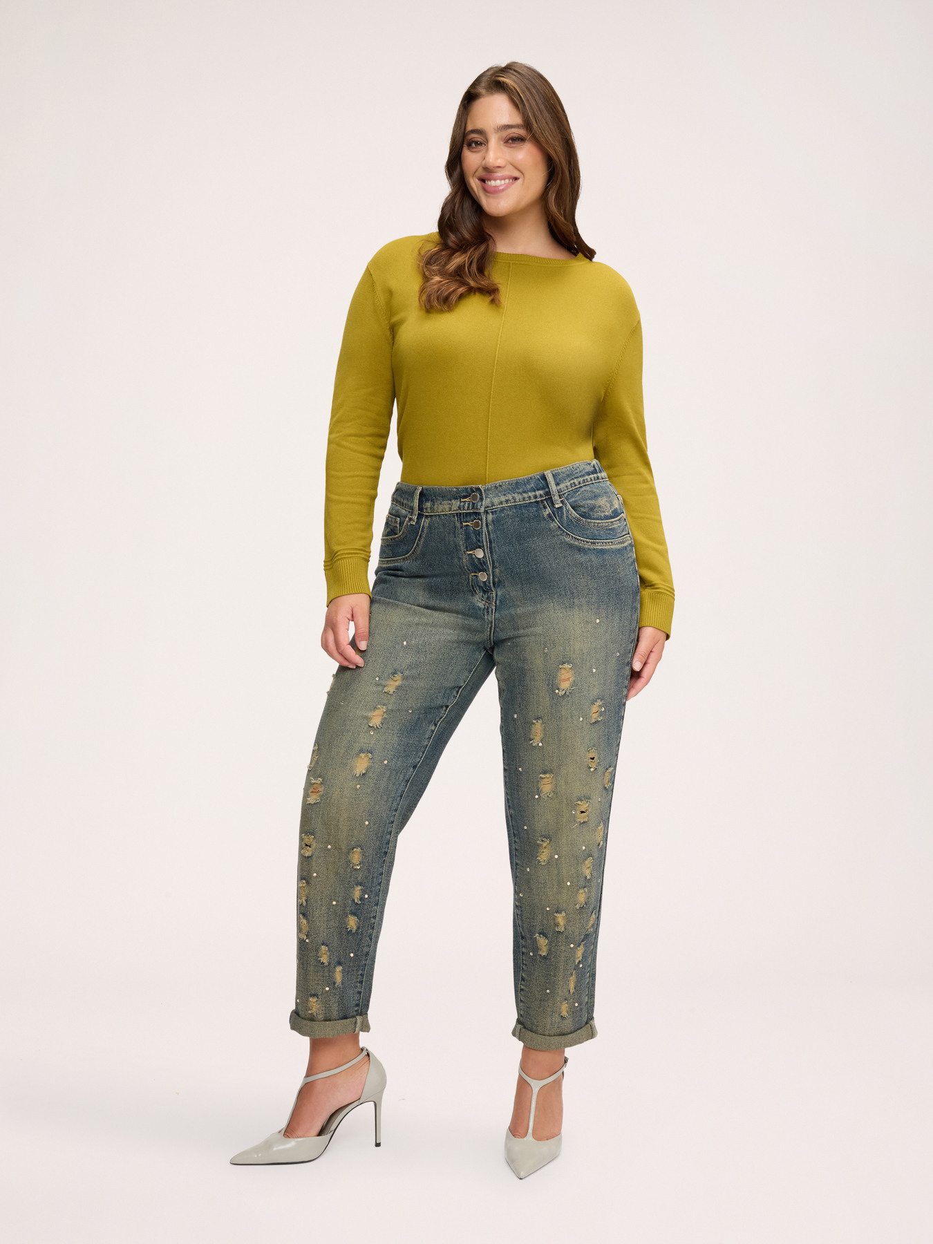 Stone washed effect Barrel jeans image number 2