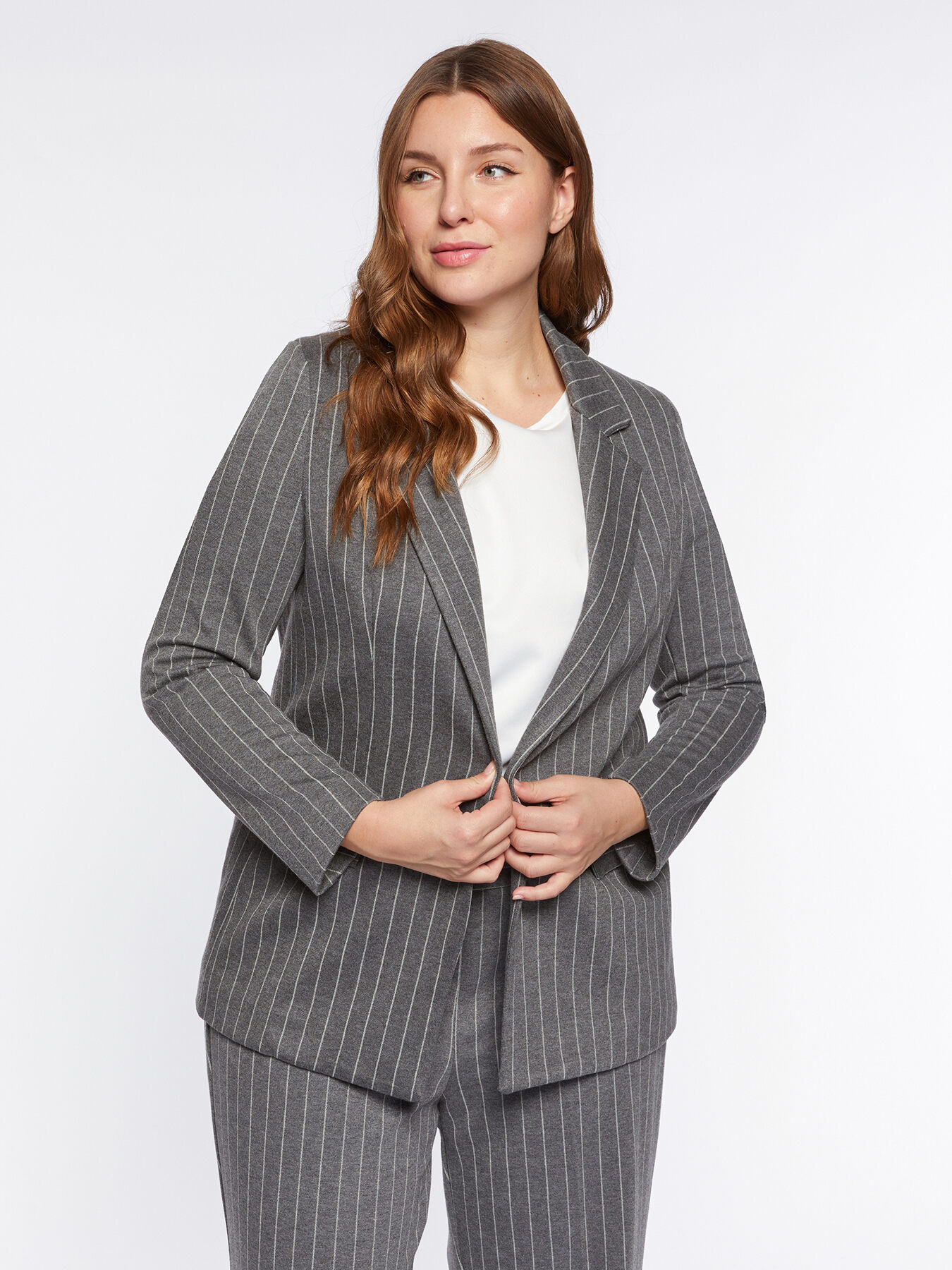 Blazer in tessuto gessato image number 0