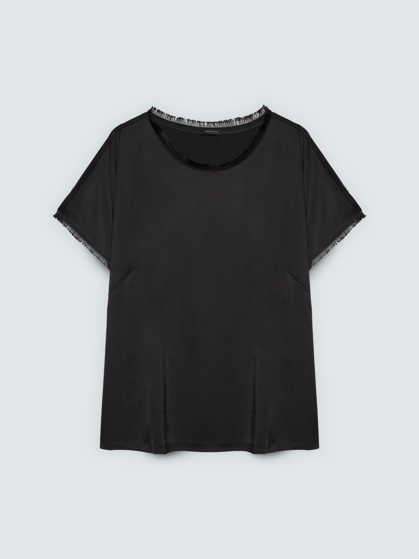 Satin top with fringed details image number 4