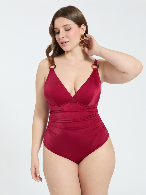 One-piece swimsuit with ring detail