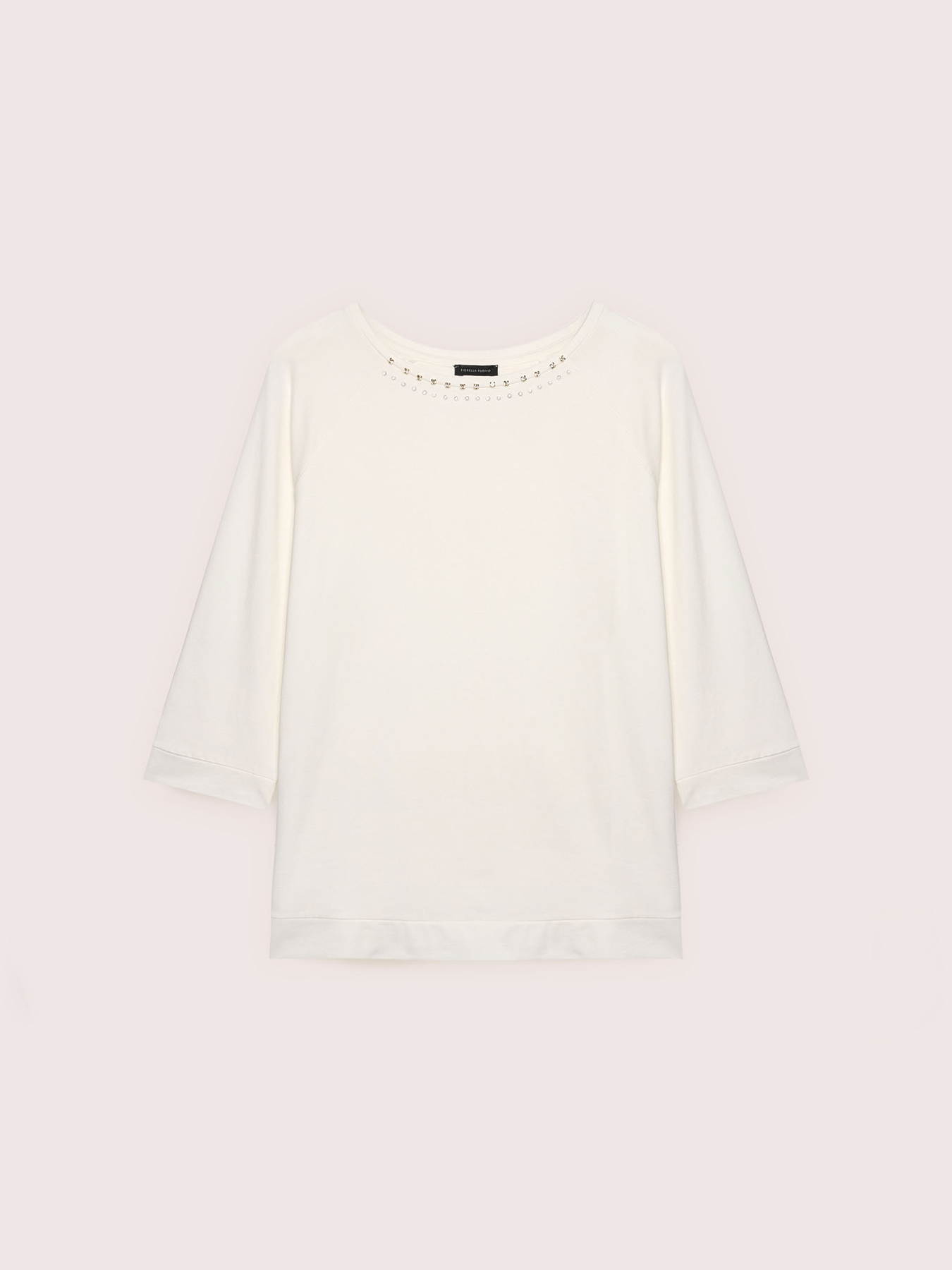 Cotton t-shirt with rhinestones and studs image number 4