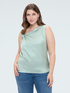 Blusa in raso stretch con drappeggio asimmetrico image number 2