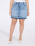 Mini-jupe en denim effet us&eacute; image number 2