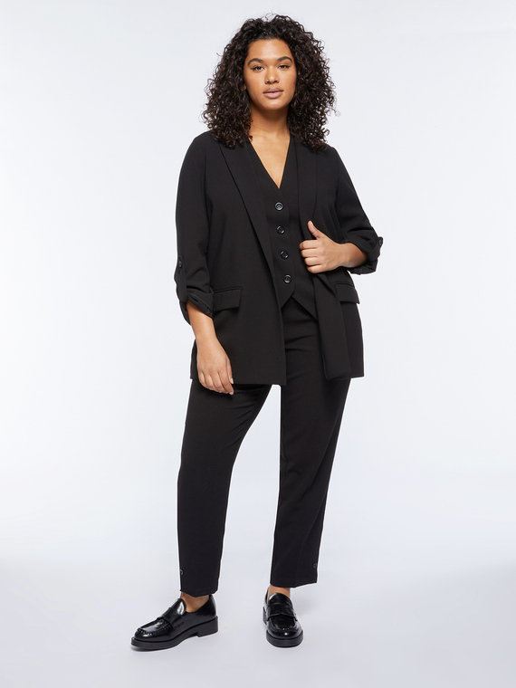 Fiorella Rubino - Blazer aperto davanti Donna, Nero Taglia: 49 (58 IT)