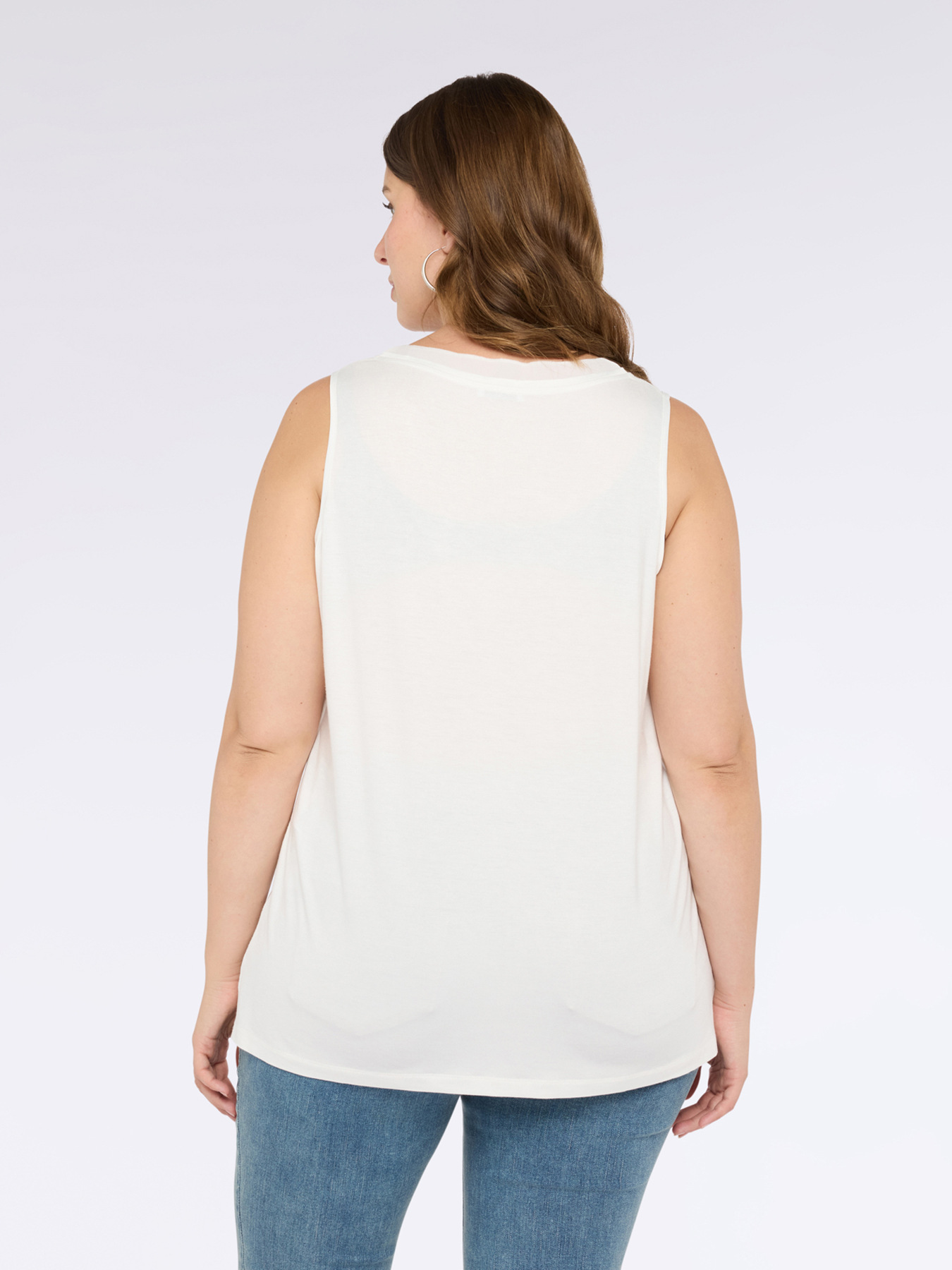 Two-material top with V-neck image number 1