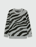 Animal pattern sweater with embroidery image number 5