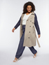 Trench coat with denim sleeves image number 4