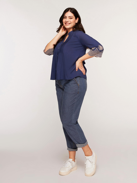 Fiorella Rubino Jeans baggy in light denim stretch Donna