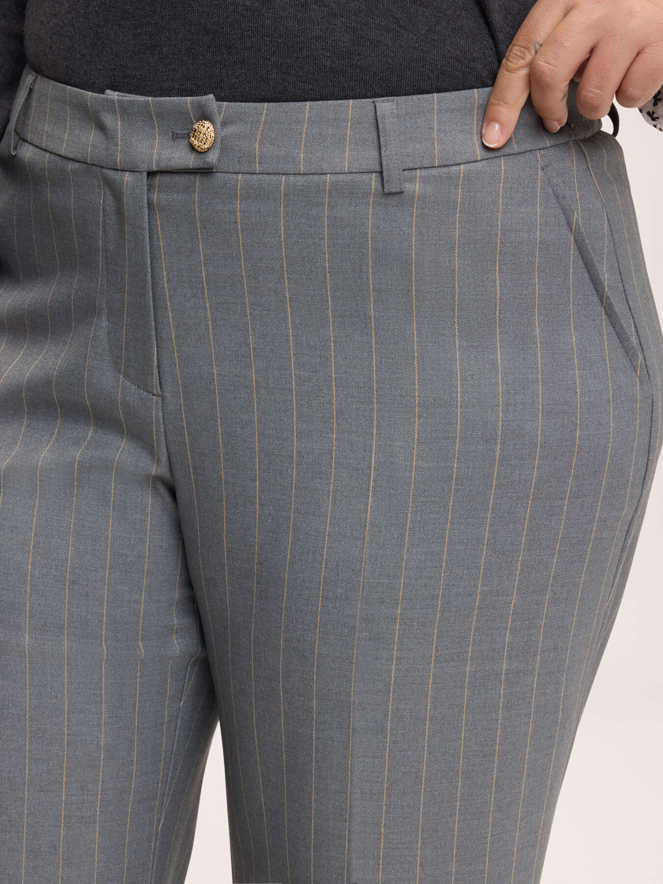 Pinstripe Wide Leg Trousers image number 3