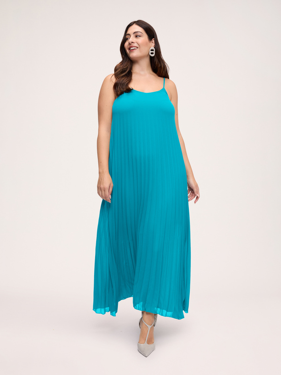 Long pleated georgette dress