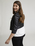Faux leather jacket with embroidery image number 0