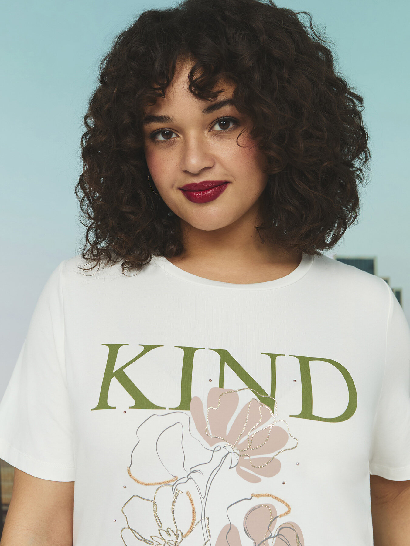 T-Shirt aus Baumwolle mit Blumendruck image number 0