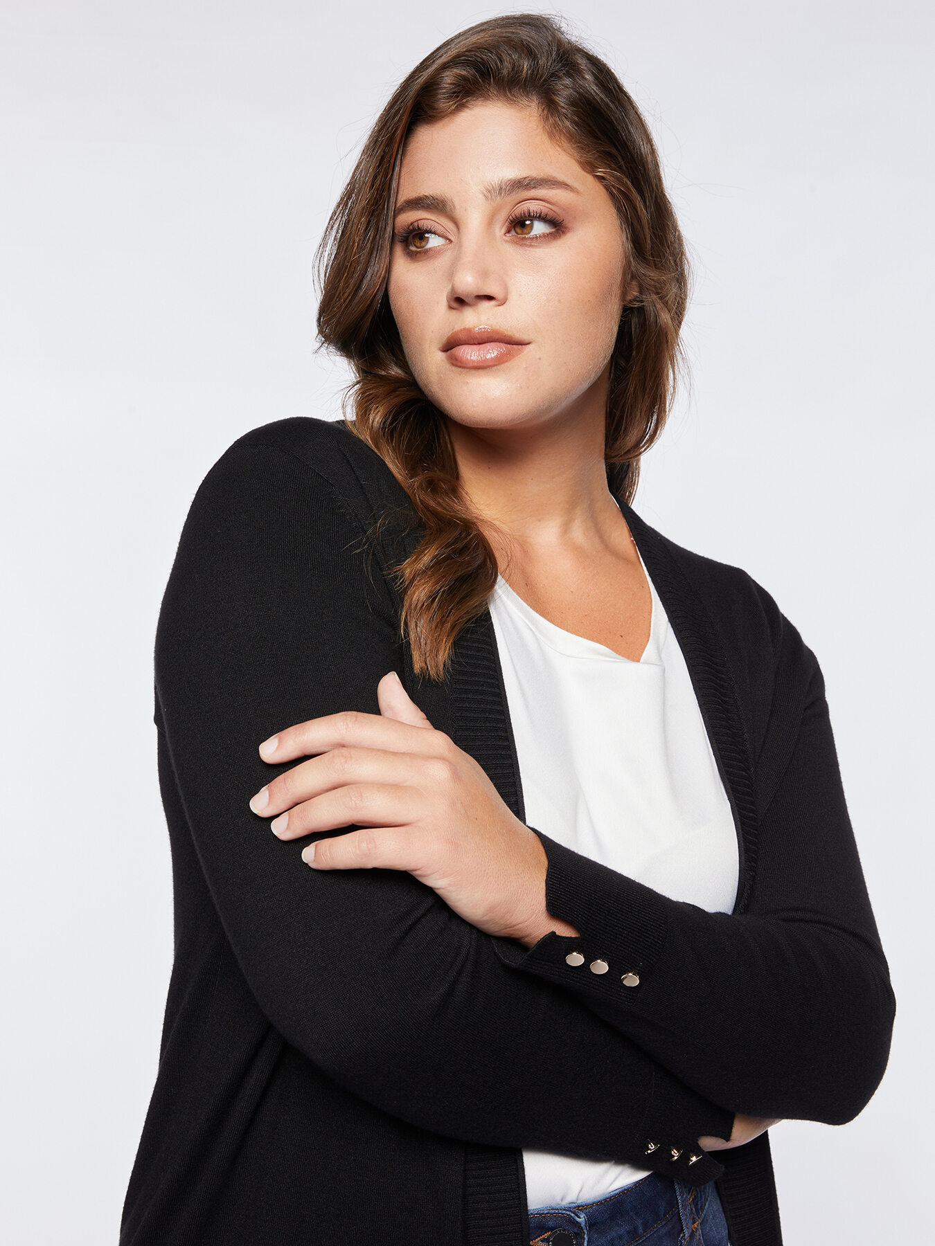 Long open front cardigan image number 2