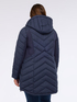 Long quilted down jacket with hood image number 1