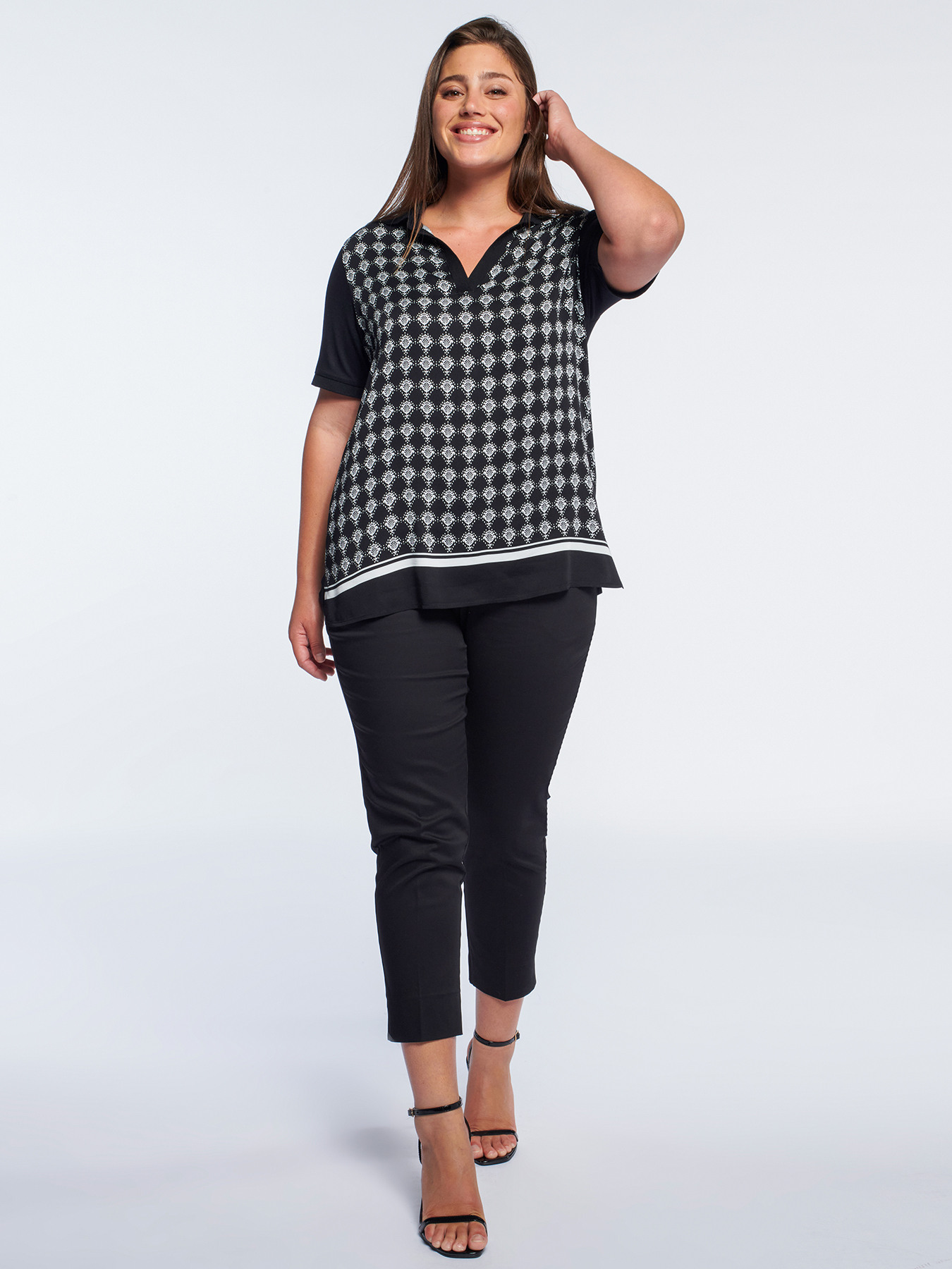 T-shirt con colletto e stampa image number 0