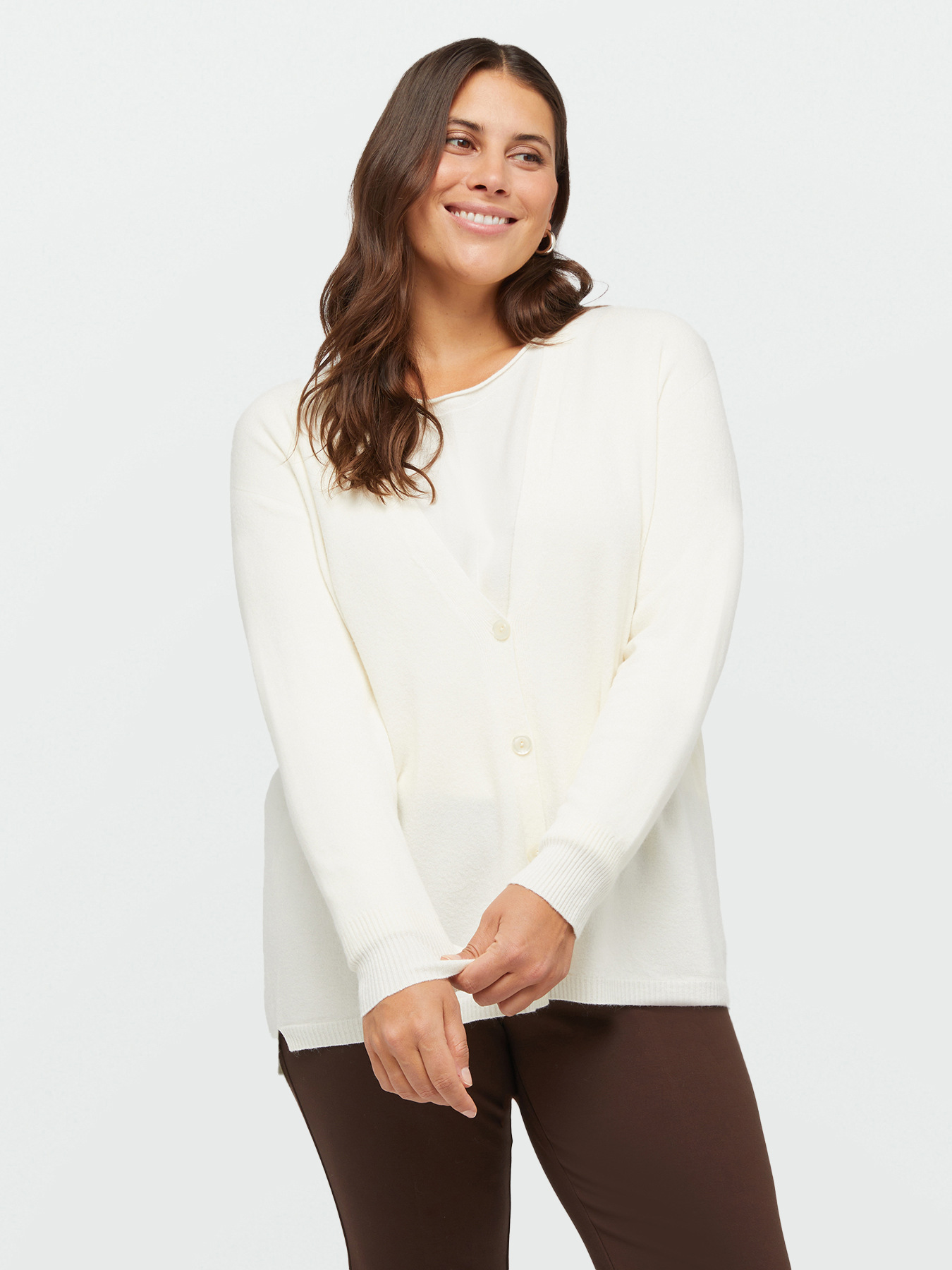 Cardigan mit V-Ausschnitt und Kn&ouml;pfen image number 0