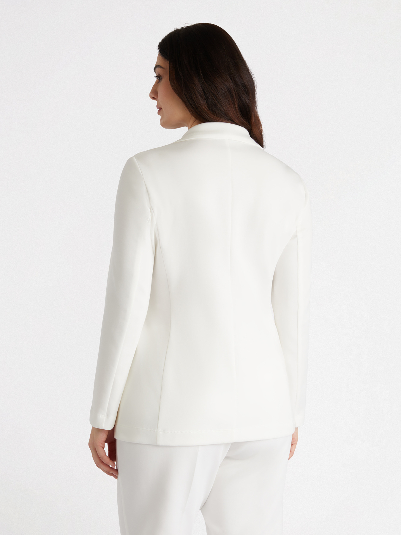 Langer Blazer aus Stretchgewebe mit Knopf image number 1