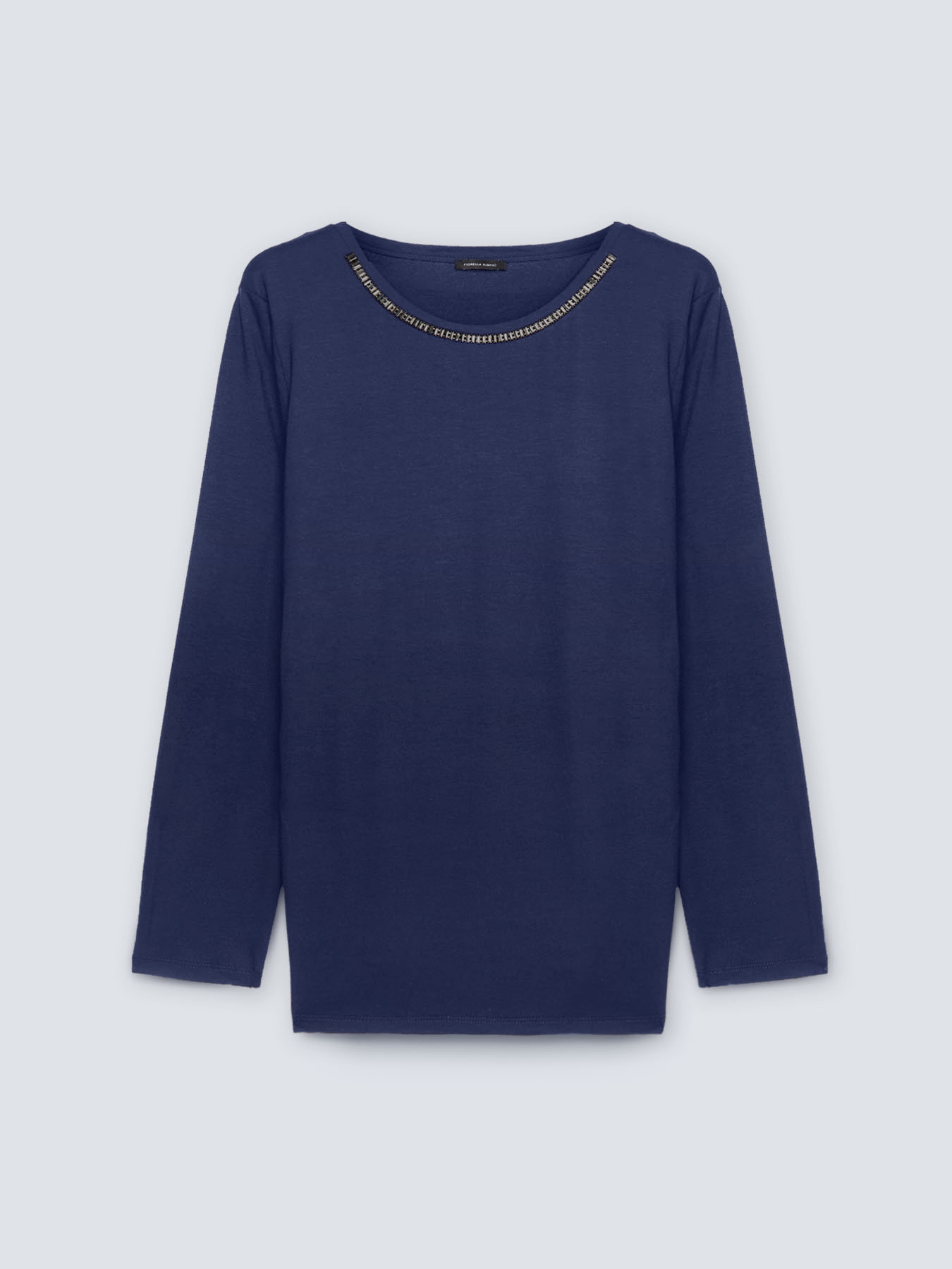 T-shirt con scollo ricamato image number 3