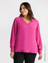 Blusa scollata a V con viscosa LENZING&trade; ECOVERO&trade; image number 0