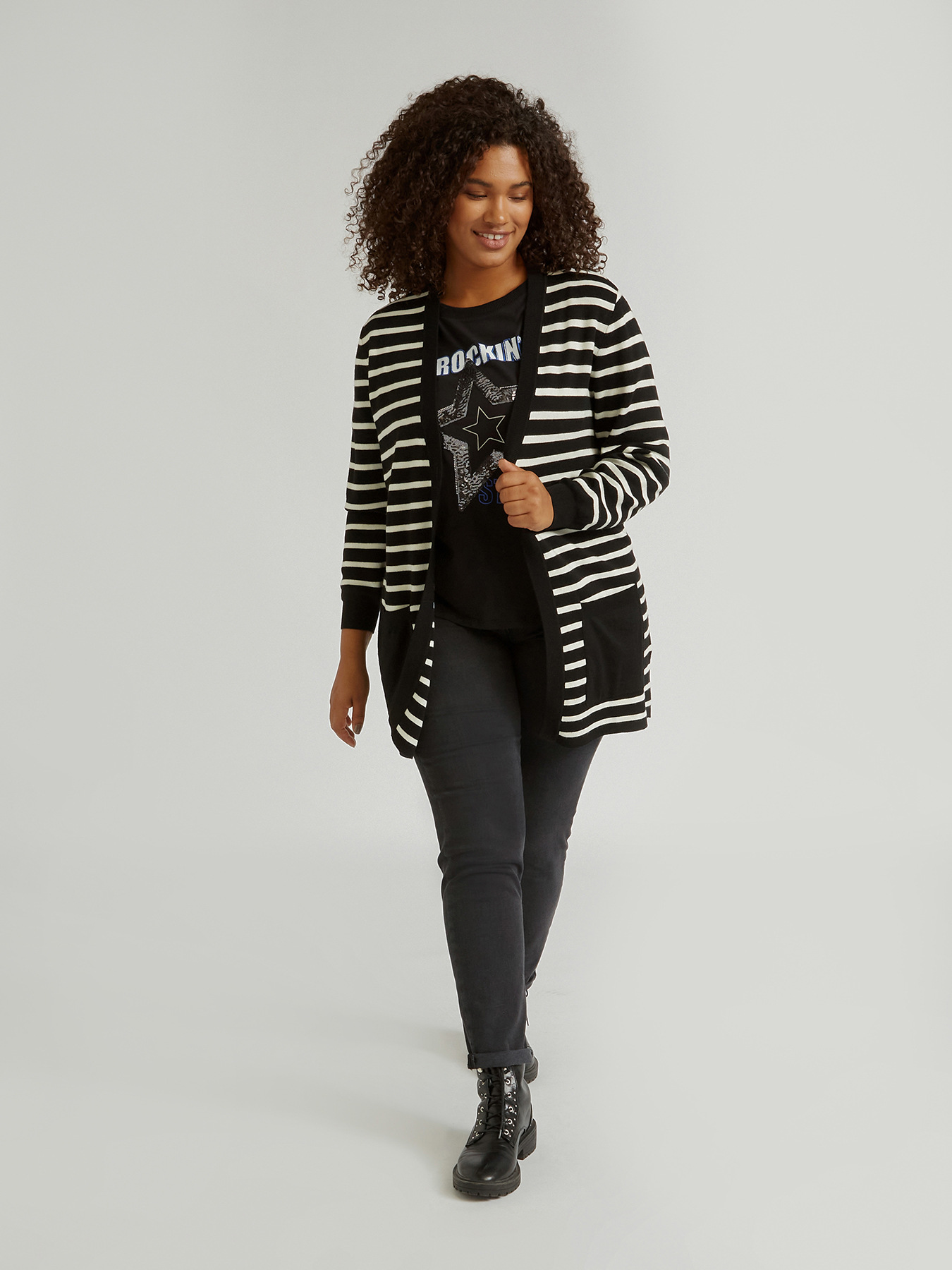 Cardigan a righe image number 2