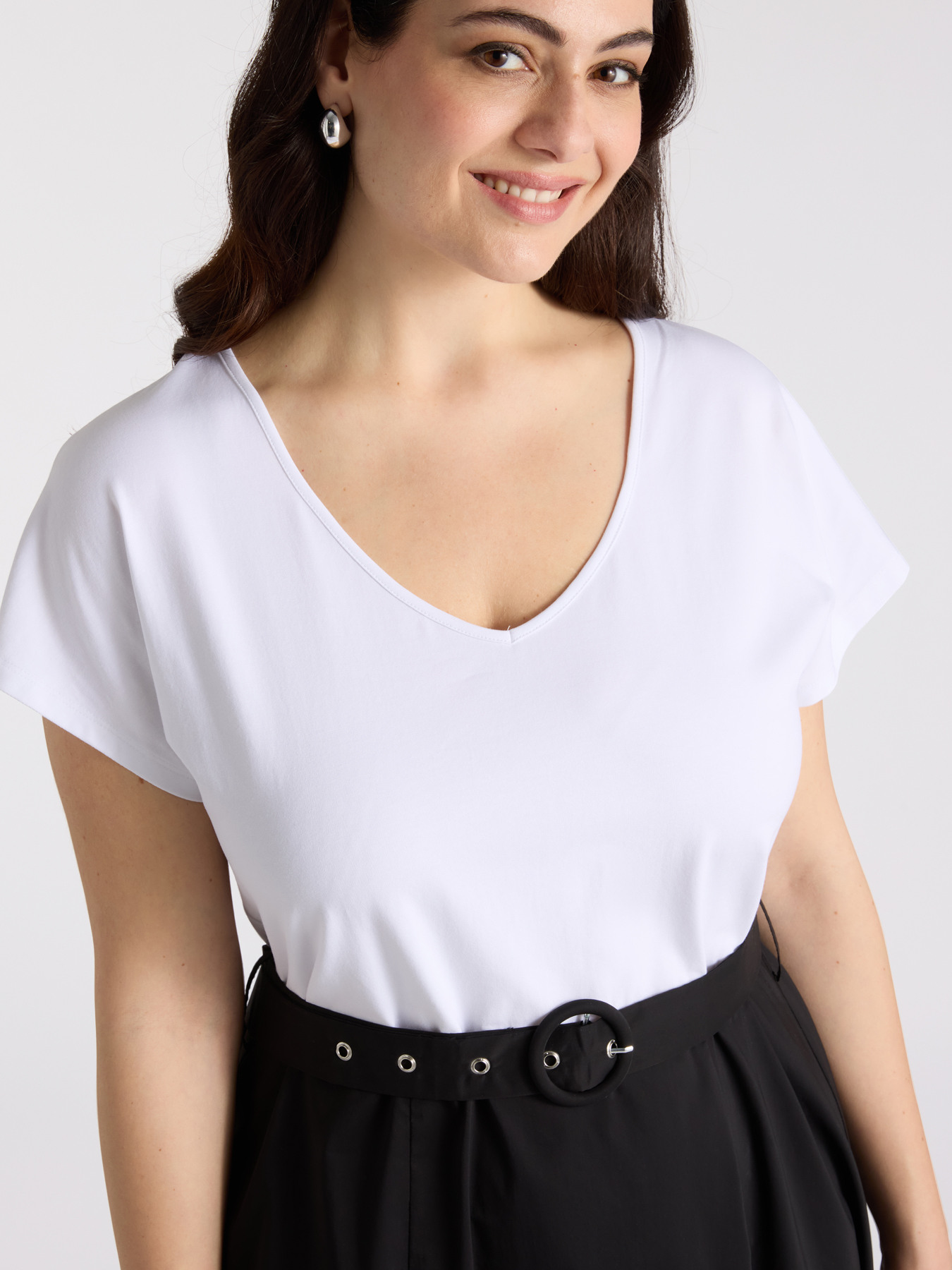 Vestito bimaterico black and white image number 3