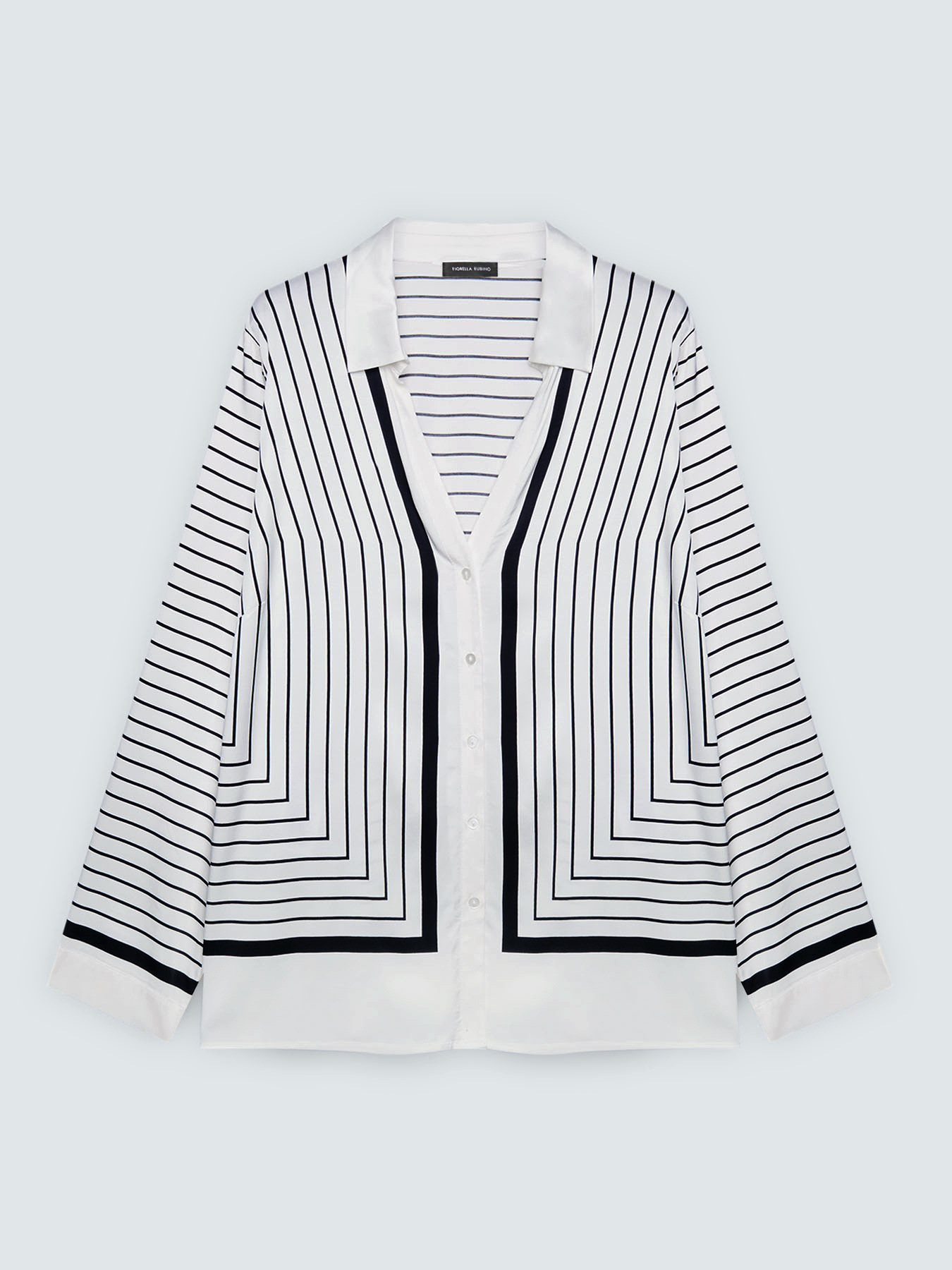 V-neck striped shirt image number 5