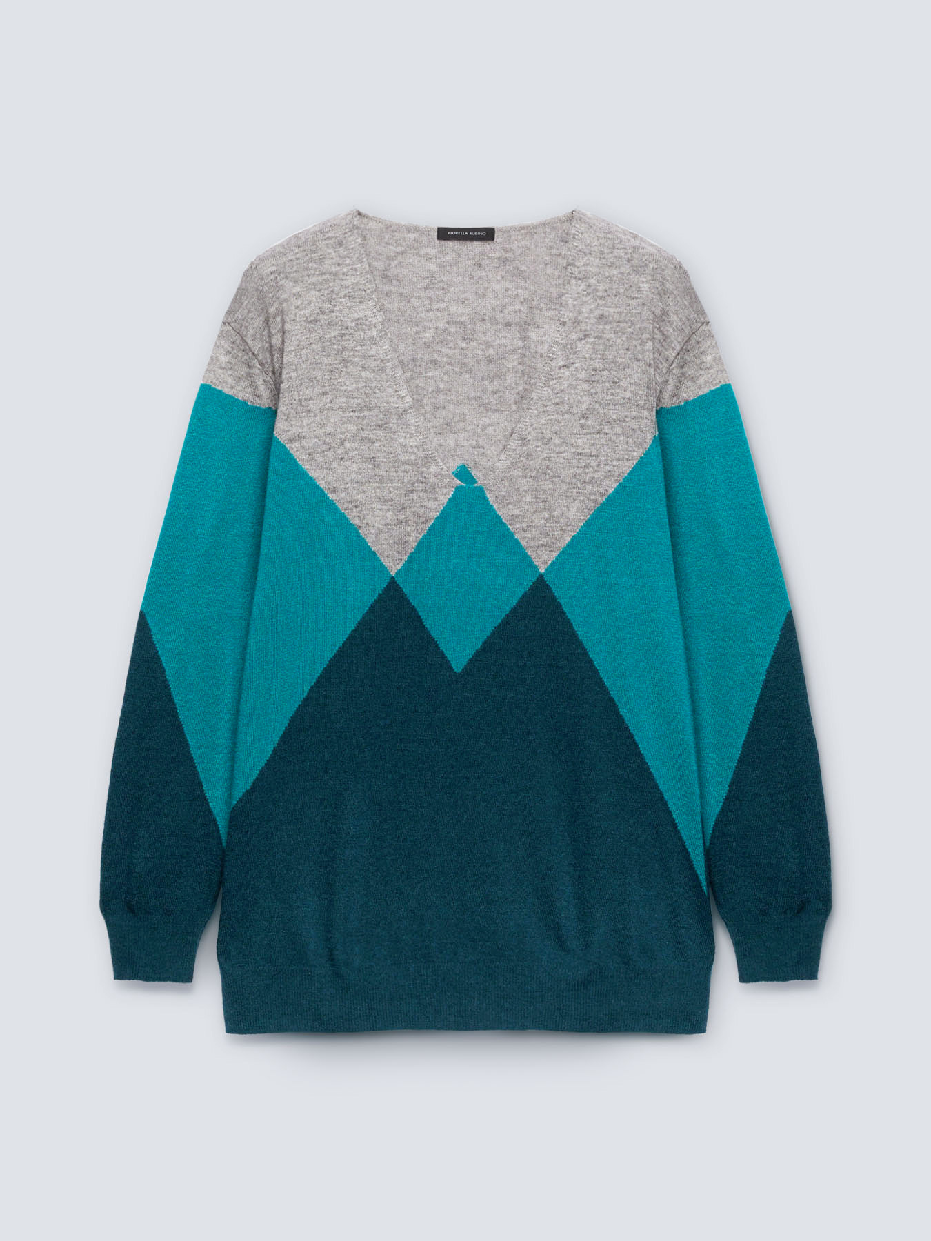 Jersey de rombos con escote de pico image number 3