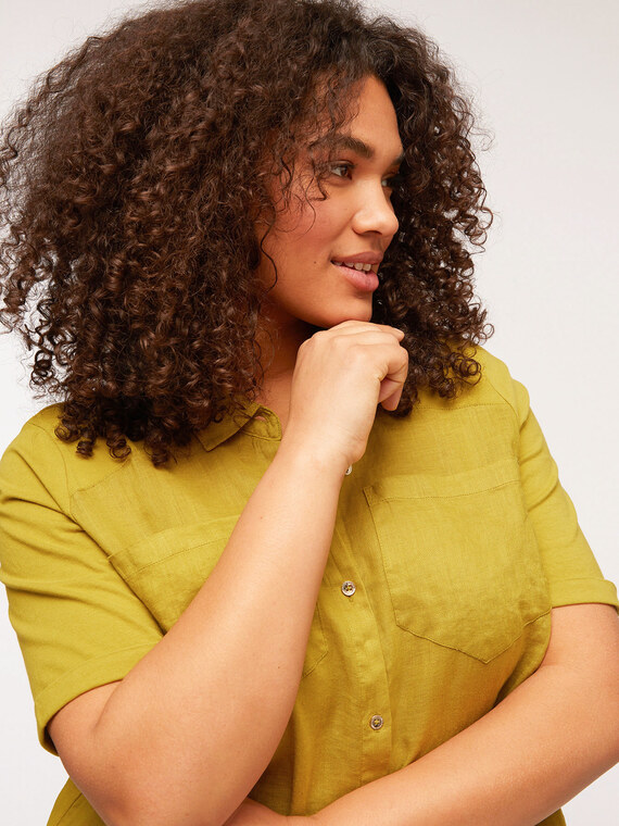 Fiorella Rubino Camicia lunga in cotone e lino Donna