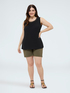 Two-tone viscose top with embellishments image number 3
