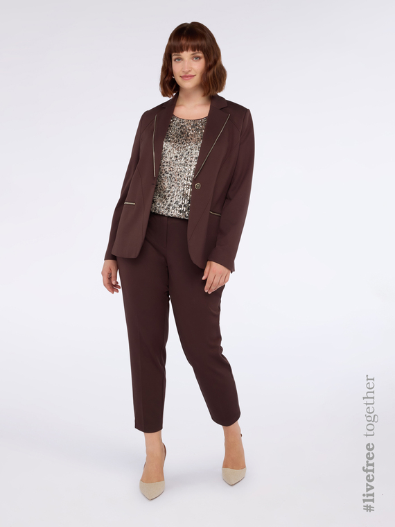 Milano stitch blazer with decorative zips
