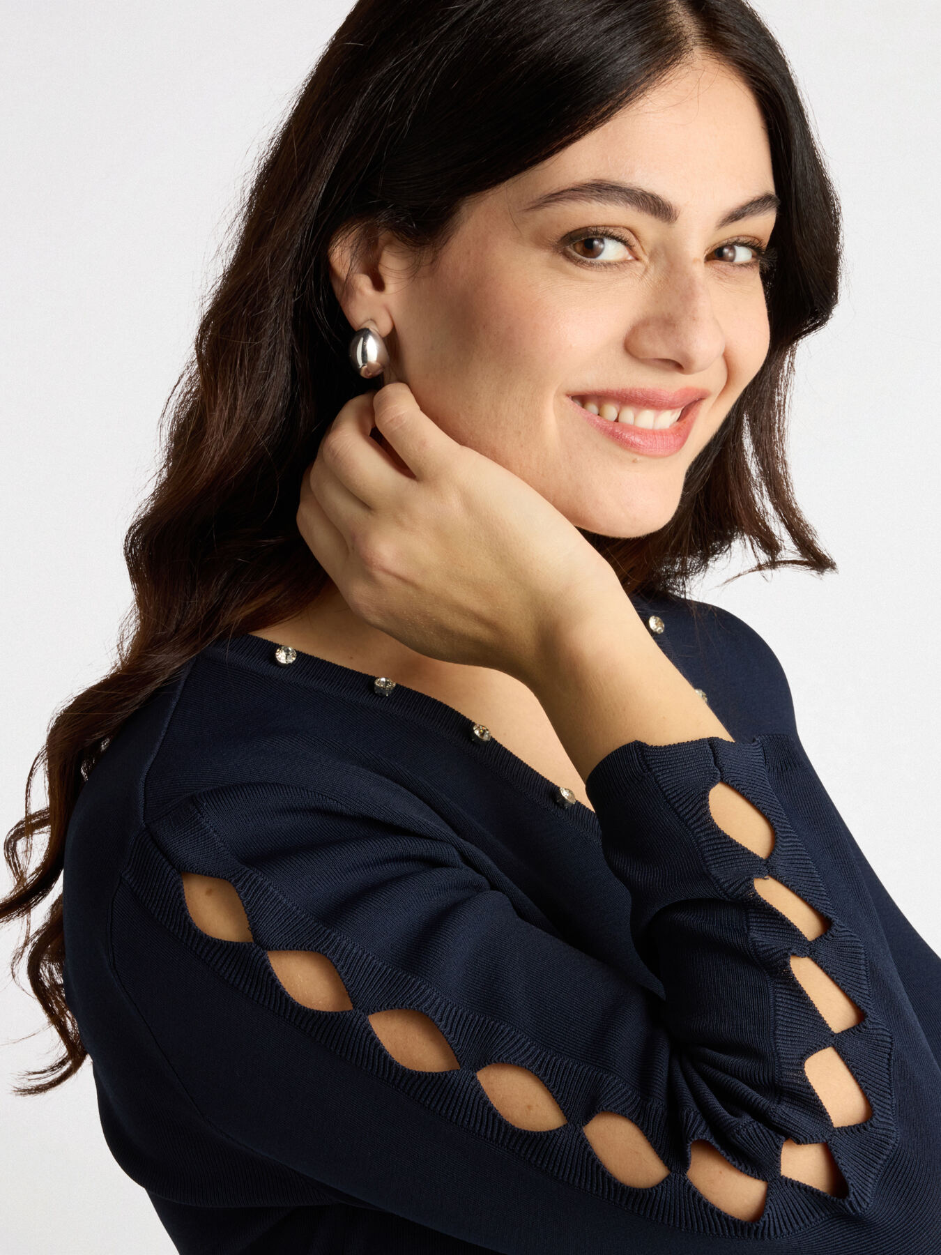 Sweater with cut-out details on the sleeves image number 2