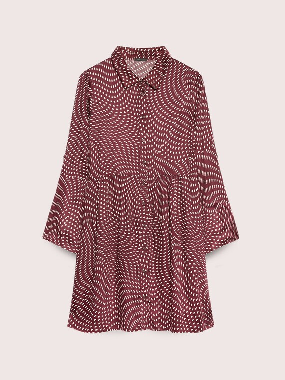 Short chemisier dress in printed muslin