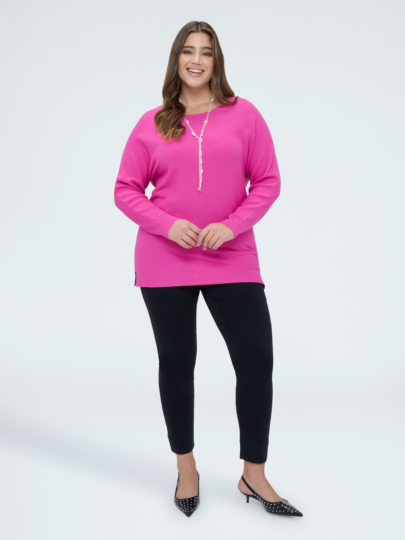 Rippenstrick-Pullover mit Kimono-&Auml;rmeln image number 3