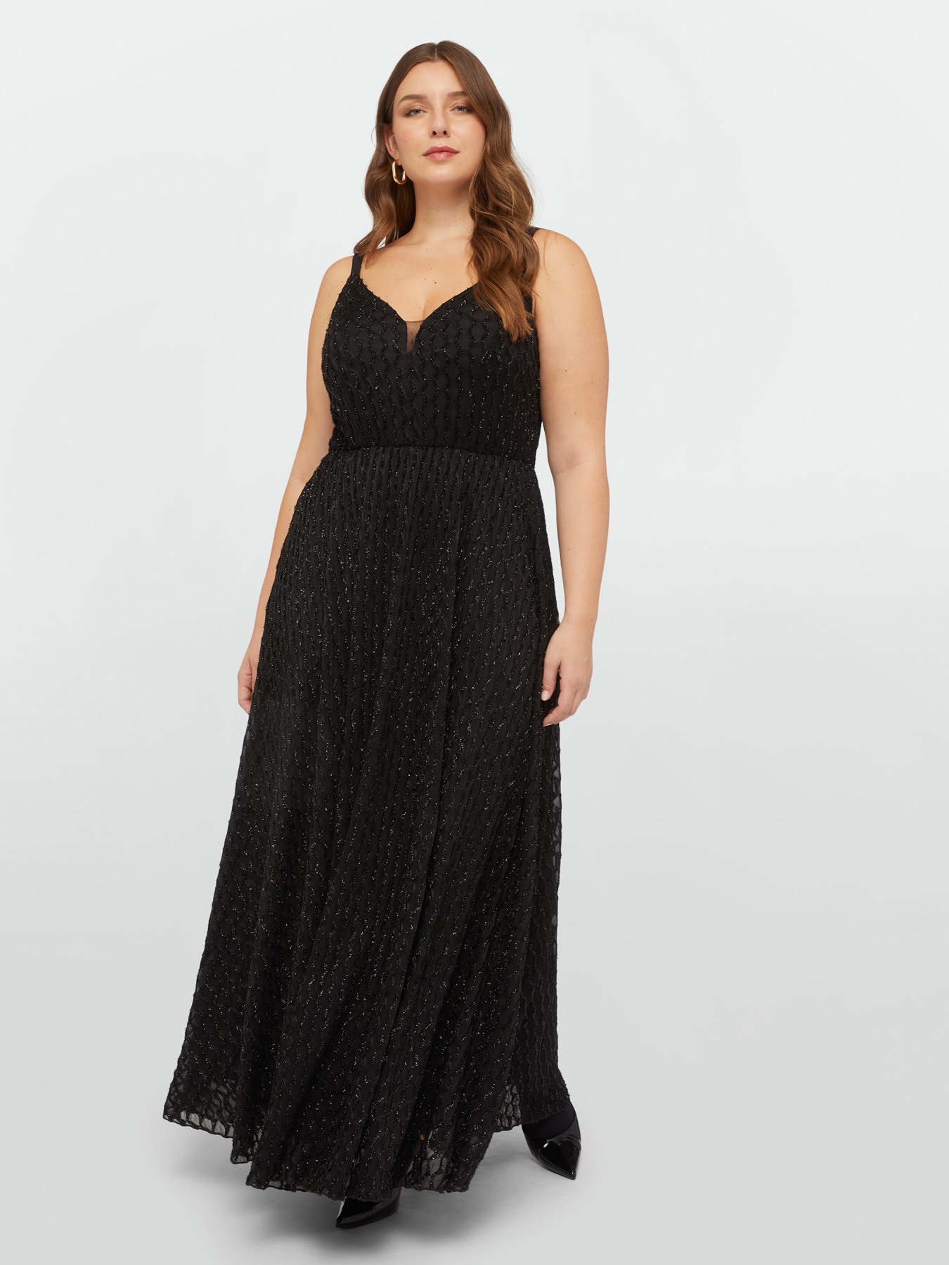 Long dress with lurex devor&eacute; pattern image number 0