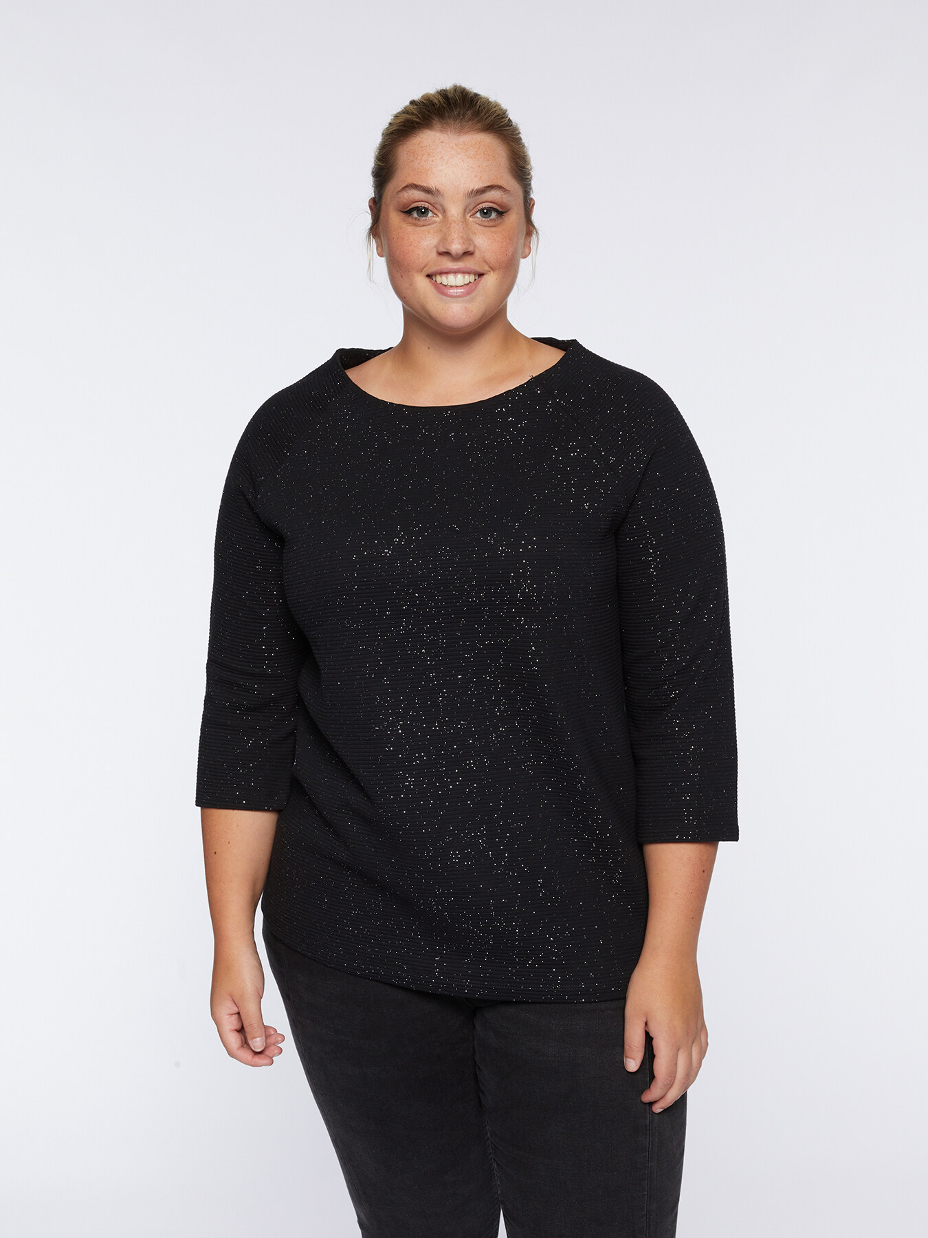 T-shirt lurex in jersey ottoman image number 2