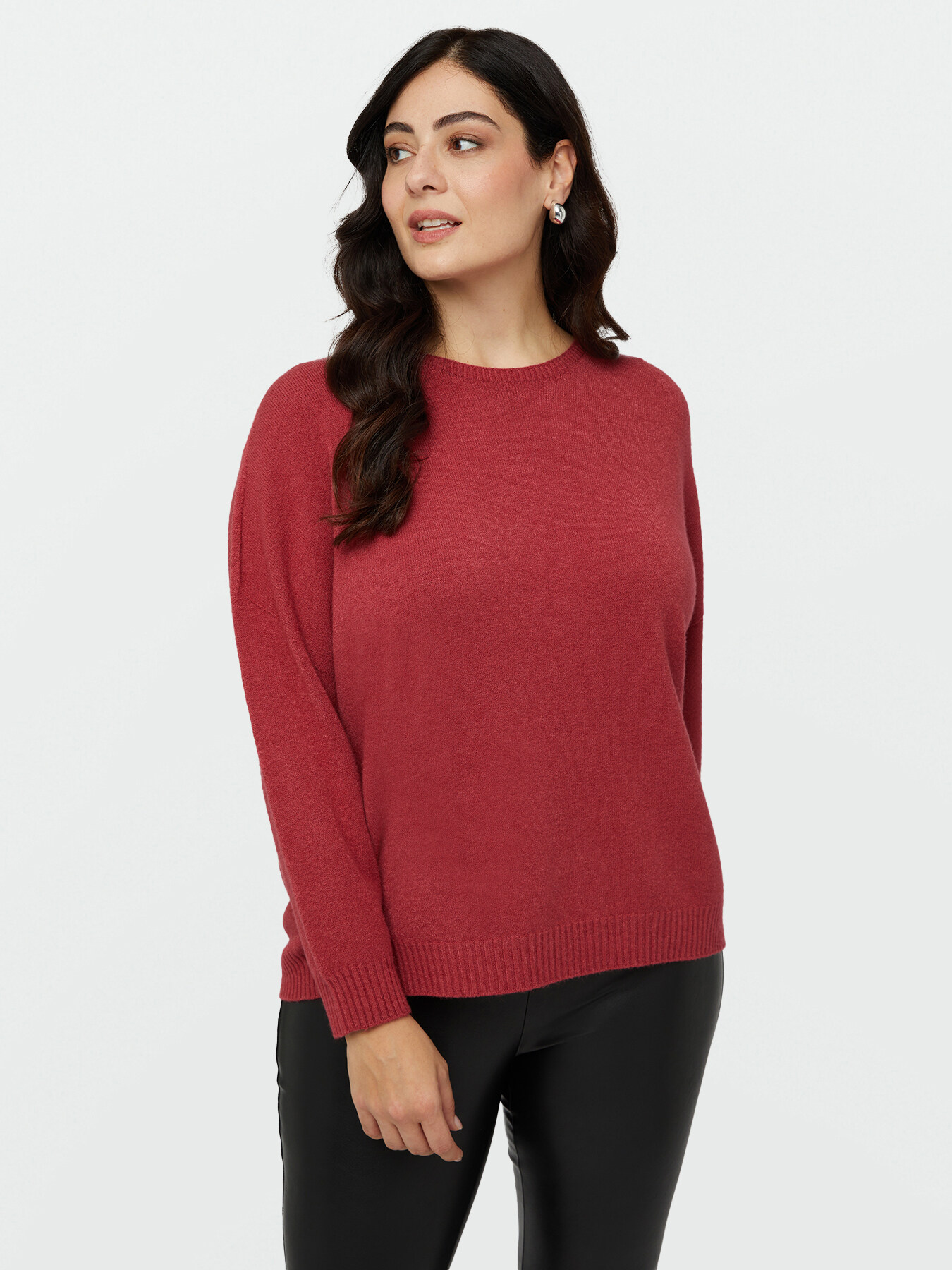 Sweater with crew-neck and ribbed borders image number 0