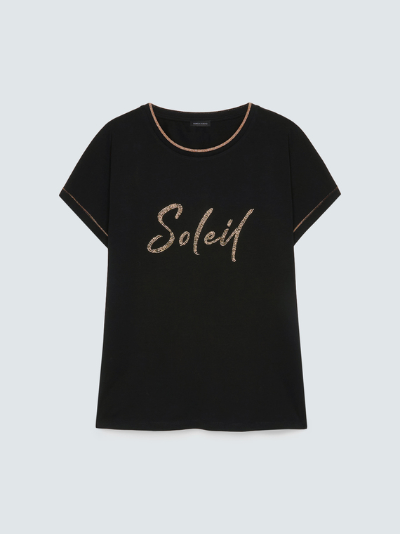 Cotton t-shirt with Soleil print