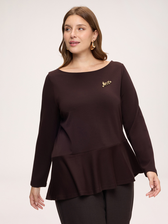 Sweatshirt mit Volant am Saum